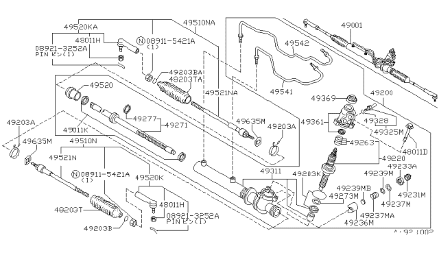 1991 Nissan Sentra Power Steering Gear Diagram 1