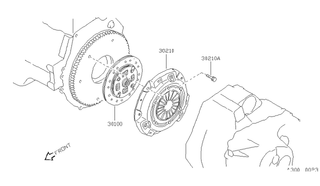 1991 Nissan Sentra Cover ASY-Clutch Diagram for 30210-Q5600