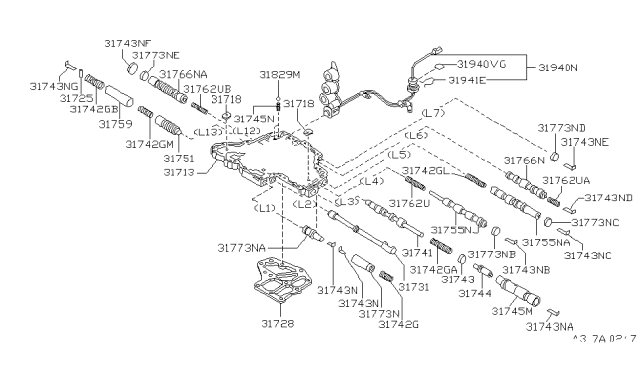 1994 Nissan Sentra Control Valve (ATM) Diagram 3