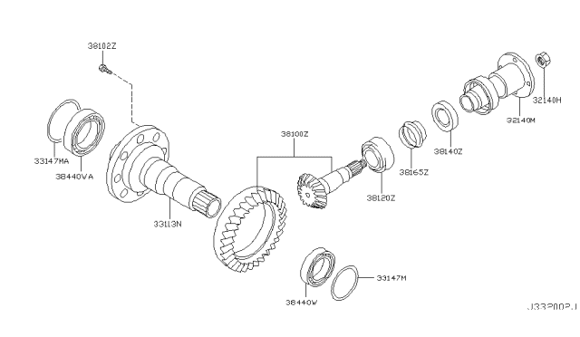 2006 Nissan Murano Flange Assy-Companion Diagram for 38210-CN200