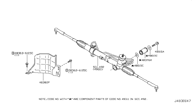 2007 Nissan Murano Steering Gear Mounting Diagram