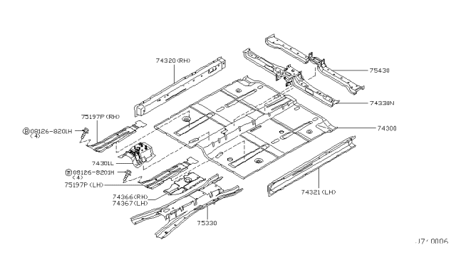 2006 Nissan Murano Floor Panel Diagram