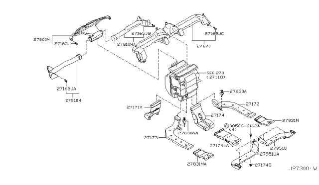 2004 Nissan Murano Nozzle & Duct Diagram 1