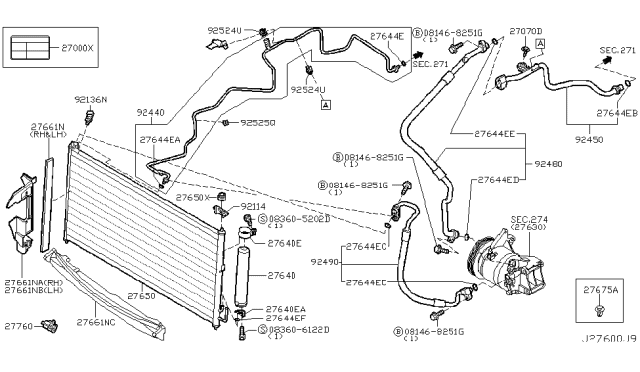 2005 Nissan Murano Condenser,Liquid Tank & Piping Diagram 2