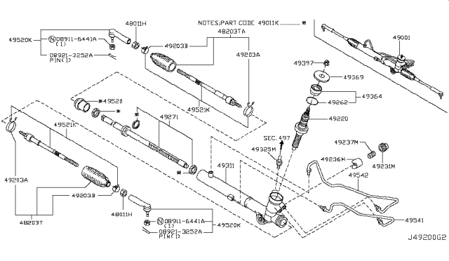 2005 Nissan Murano Power Steering Gear Diagram 2