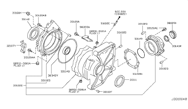 2004 Nissan Murano Breather Diagram for 38322-AD300