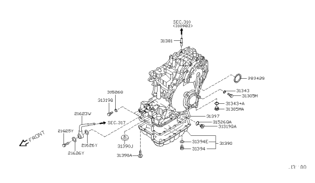 2003 Nissan Murano Torque Converter,Housing & Case Diagram 3