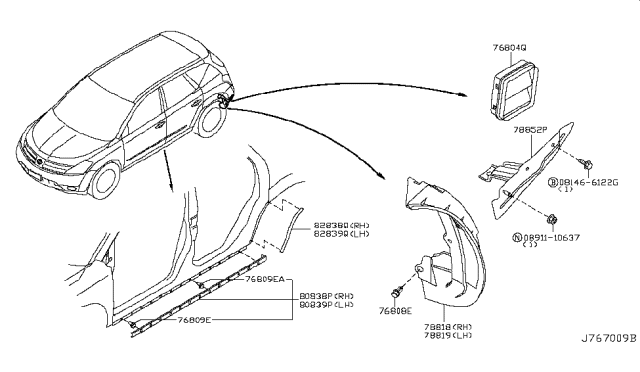 2003 Nissan Murano Body Side Fitting Diagram 2