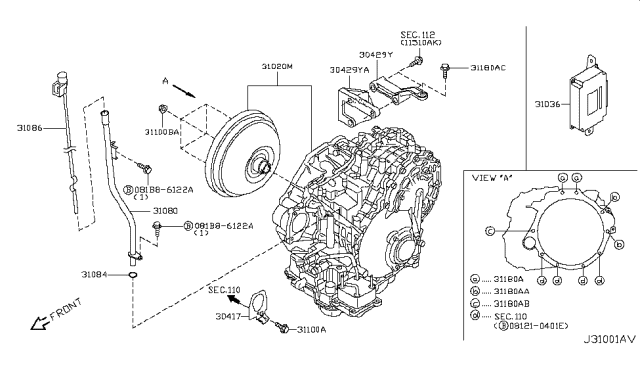 2007 Nissan Murano Auto Transmission,Transaxle & Fitting Diagram 2