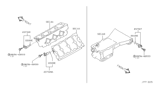 2007 Nissan Murano Crankshaft Position Sensor Diagram for 23731-AL66C