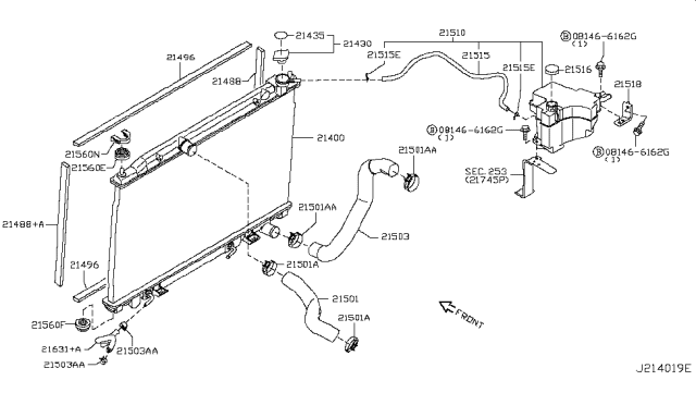 2006 Nissan Murano Radiator,Shroud & Inverter Cooling Diagram 1