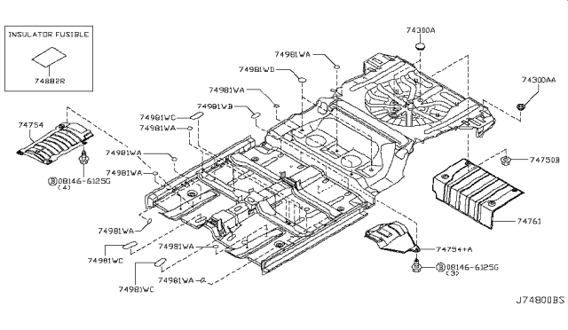 2005 Nissan Murano Floor Fitting Diagram 4