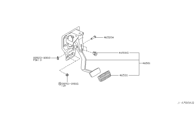 2007 Nissan Murano Brake & Clutch Pedal Diagram 3