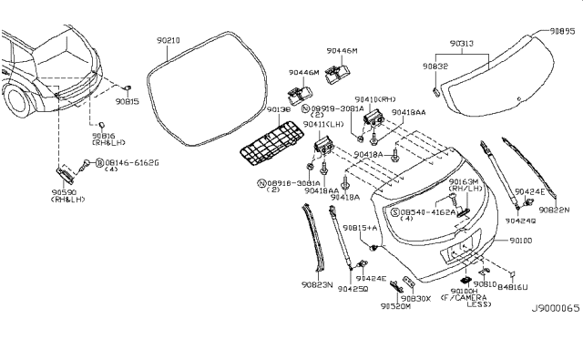 2006 Nissan Murano Door - Back Diagram for K0100-CB29E