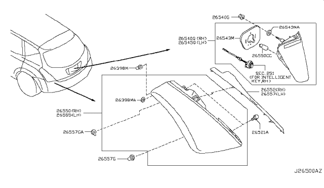 2007 Nissan Murano Lamp Assembly-Rear Combination,RH Diagram for 26550-CC20B