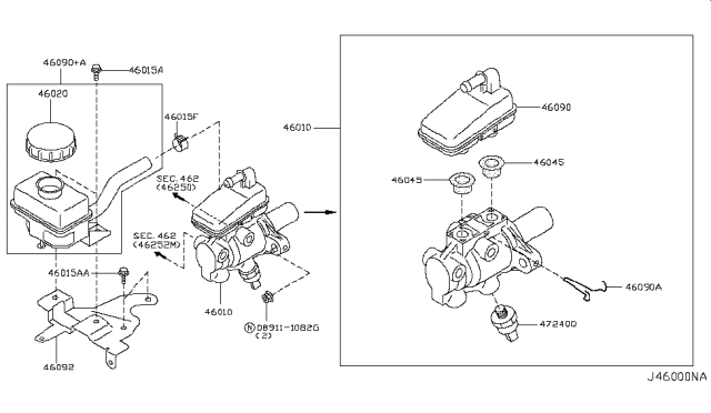 2007 Nissan Murano Brake Master Cylinder Diagram 2