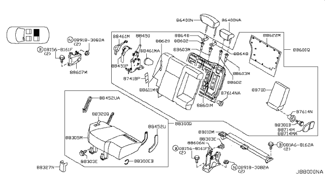 2006 Nissan Murano Rear Seat Diagram 2