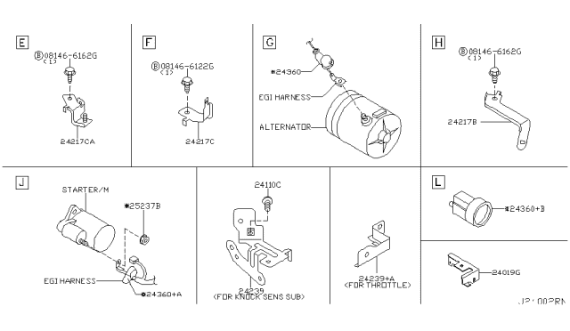 2003 Nissan Murano Cap-Terminal Diagram for 24360-01J00