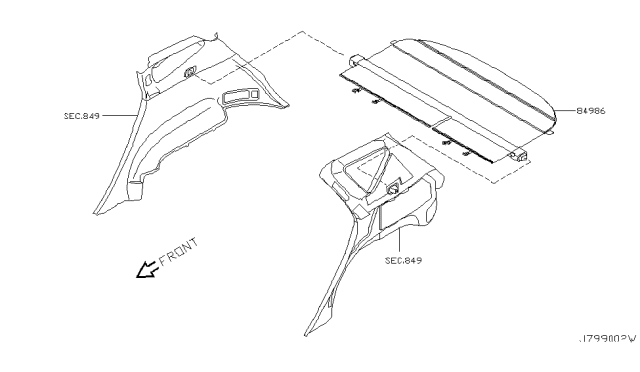 2007 Nissan Murano Rear & Back Panel Trimming Diagram