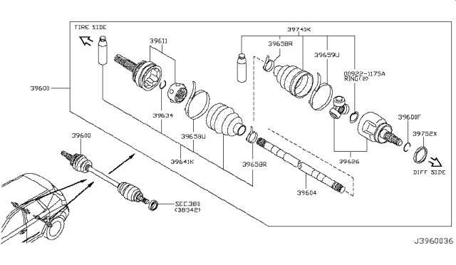 2006 Nissan Murano Rear Drive Shaft Diagram 2