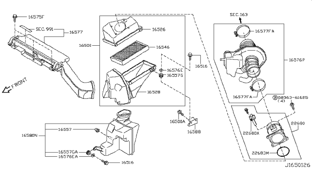 2007 Nissan Murano Air Cleaner Diagram 2