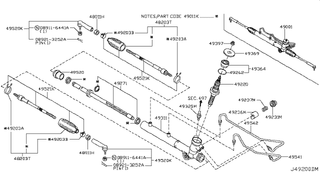 2004 Nissan Murano Power Steering Gear Diagram 4