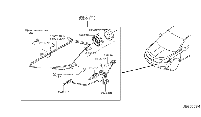 2006 Nissan Murano Headlamp Diagram 1