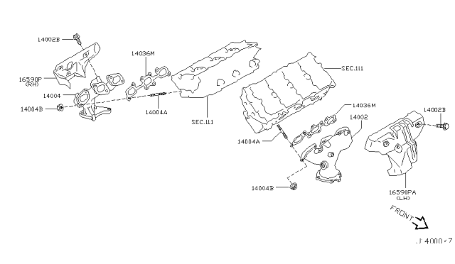 2007 Nissan Murano Cover-Exhaust Manifold Diagram for 16590-CA010