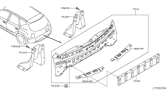 2007 Nissan Murano Rear,Back Panel & Fitting Diagram 2