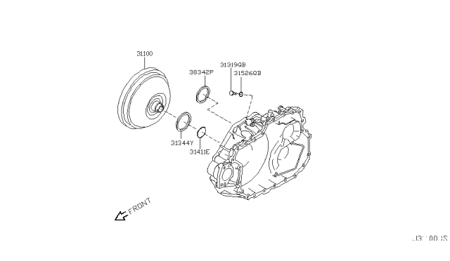 2004 Nissan Murano Torque Converter,Housing & Case Diagram 1