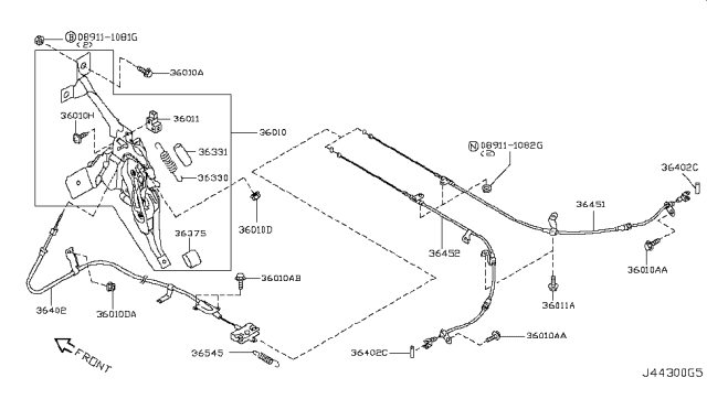 2007 Nissan Murano Bolt Diagram for 36107-CA000