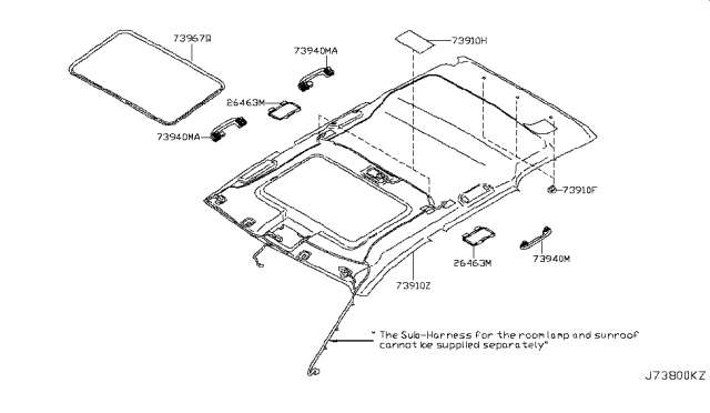 2007 Nissan Murano Roof Trimming Diagram 2