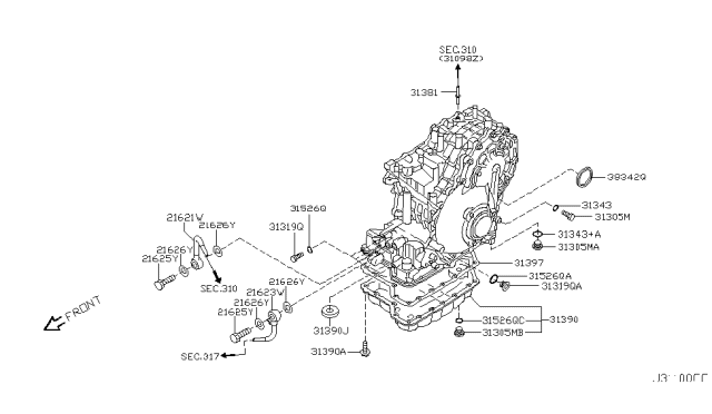 2003 Nissan Murano Torque Converter,Housing & Case Diagram 2