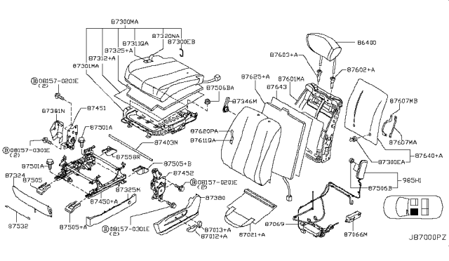 2003 Nissan Murano Nut Diagram for 87857-CA000