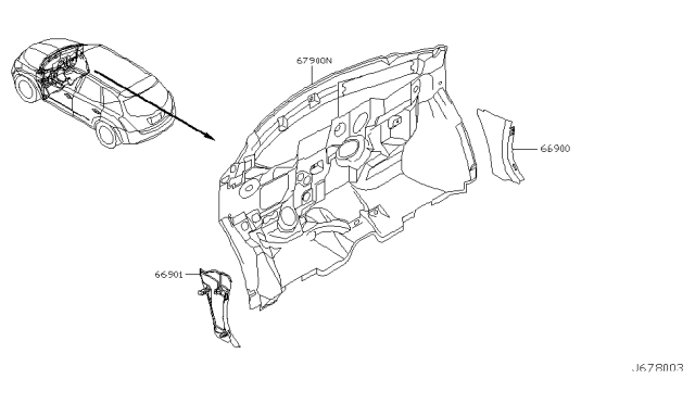 2005 Nissan Murano Dash Trimming & Fitting Diagram