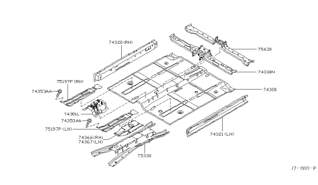 2005 Nissan Murano Floor Panel Diagram 2