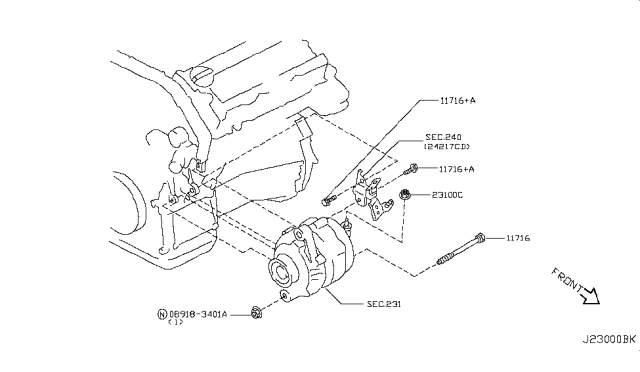 2005 Nissan Murano Alternator Fitting Diagram