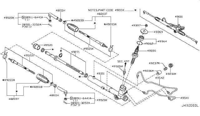 2004 Nissan Murano Power Steering Gear Diagram 1