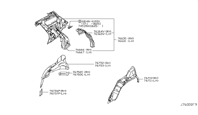 2006 Nissan Murano Body Side Panel Diagram 3