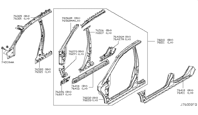 2007 Nissan Murano Body Side Panel Diagram 1