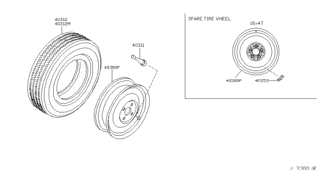 2005 Nissan Murano Road Wheel & Tire Diagram 3