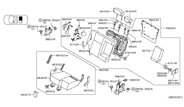 2004 Nissan Murano Rear Seat Diagram 4