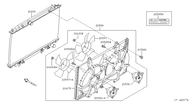 2006 Nissan Murano Motor & Fan Assy-With Shroud Diagram for 21481-CA000