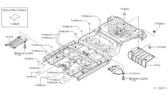 2003 Nissan Murano Floor Fitting Diagram 3