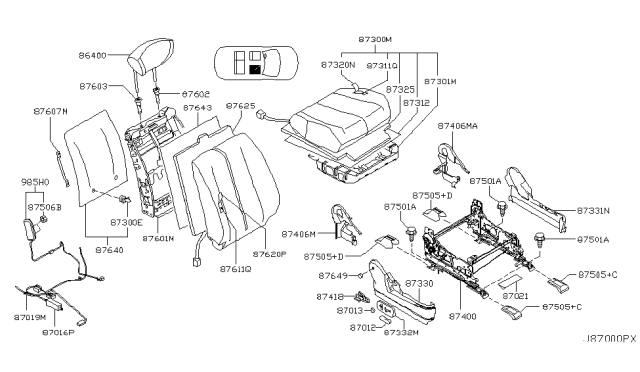 2004 Nissan Murano Front Seat Diagram 4