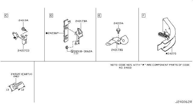 2007 Nissan Murano Protector-Harness Diagram for 24270-CA000
