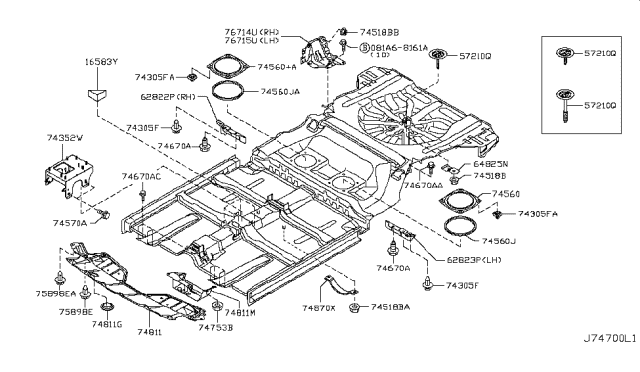 2007 Nissan Murano Cover-Engine,Lower Diagram for 75890-CA000