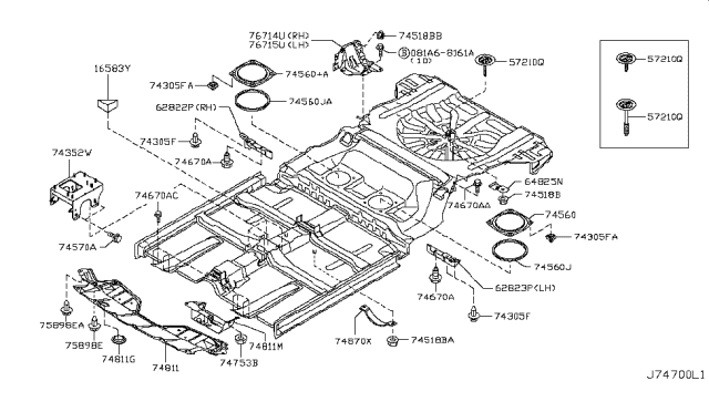 2007 Nissan Murano Seal-Rubber Diagram for 74859-CA000