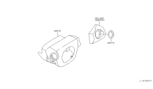 2005 Nissan Murano Cover-Steering Lock Diagram for 48474-CA000