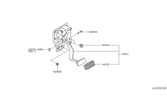 2007 Nissan Murano Brake & Clutch Pedal Diagram 4